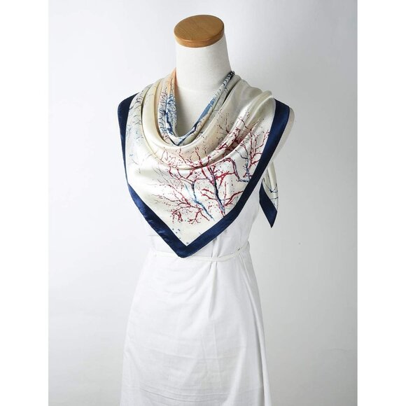 🆕 Women Blue Square Hair Scarf Silk Curly Headband Tie Sleeping Night Fashion - Picture 4 of 6